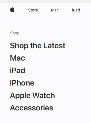 навигация на apple.com 